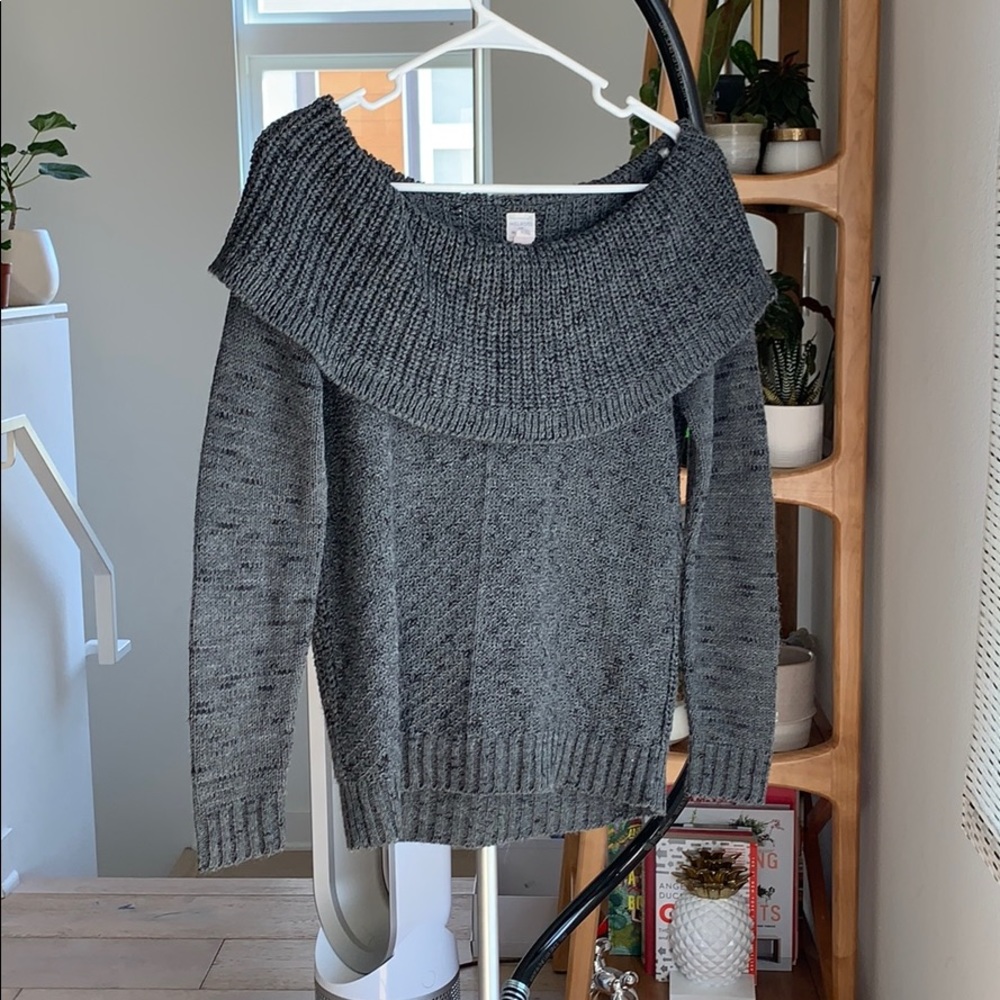 Gray knit sweater